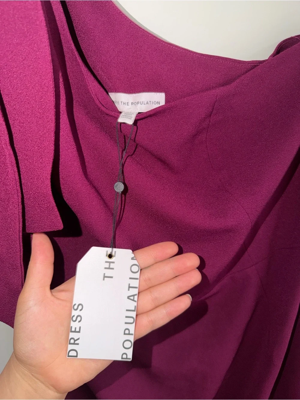 Dress the Population Magenta Tiffany One Shoulder dress black tie wedding guest - Picture 2 of 6